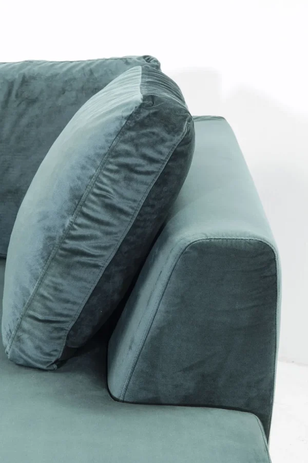 KARE Design Hoekbank Gianni Fluweel Donkergroen Rechts Zwart