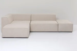 KARE Design Hoekbank Infinity Ottomane Creme Links