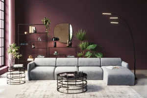 KARE Design Hoekbank Lucca Grey Right 331cm