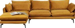 KARE Design Hoekbank Monza Left Velvet Curry 296cm
