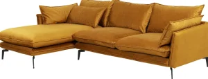 KARE Design Hoekbank Monza Left Velvet Curry 296cm