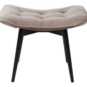 KARE Design Kruk Black Vicky Fluweel Grijs 46x59cm