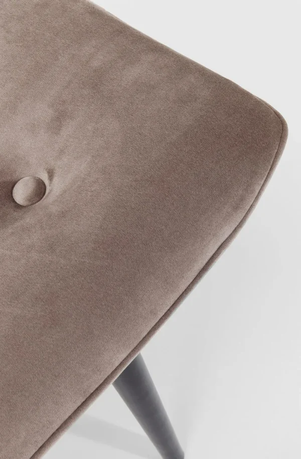 KARE Design Kruk Black Vicky Fluweel Grijs 46x59cm