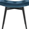 KARE Design Kruk Black Vicky Fluweel Petrol-Blauw 46x59cm