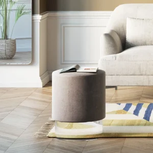 KARE Design Kruk Cherry Lichtgrijs Zilver Ø35cm