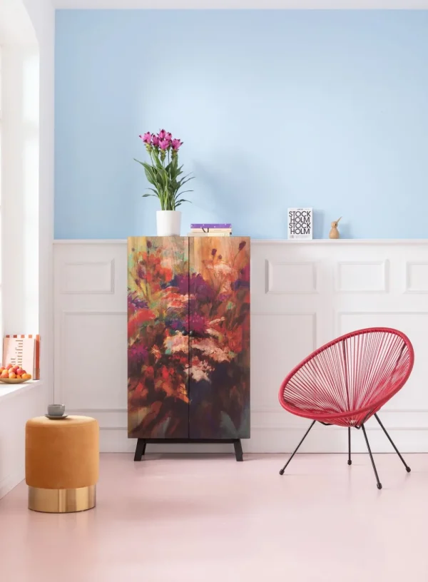 KARE Design Kruk Cherry Oranje Messing Ø35cm