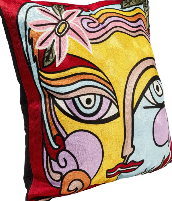 KARE Design Kussen Art Line Face 50x50cm