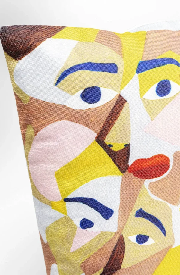 KARE Design Kussen Artistic Faces 45x45cm