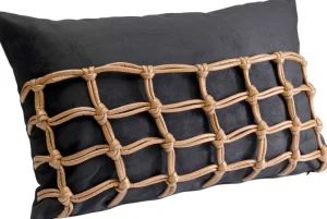 KARE Design Kussen Grete Plaid Black 50x30cm