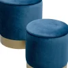 KARE Design Poef Cherry Storage Blue Brass (2/set)