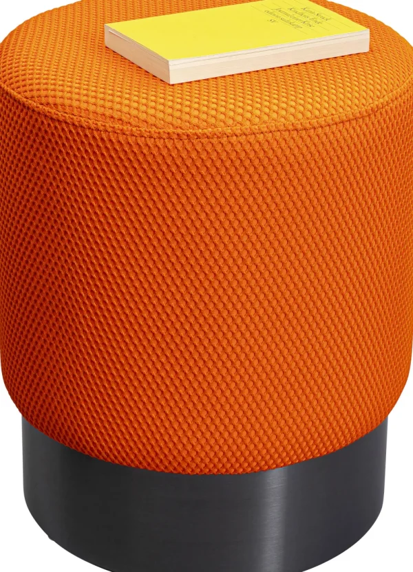 KARE Design Poef Jody Orange Mesh Black 35cm