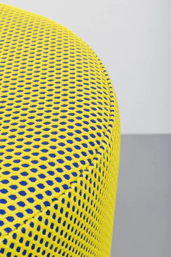 KARE Design Poef Jody Yellow Black Mesh Black 35cm
