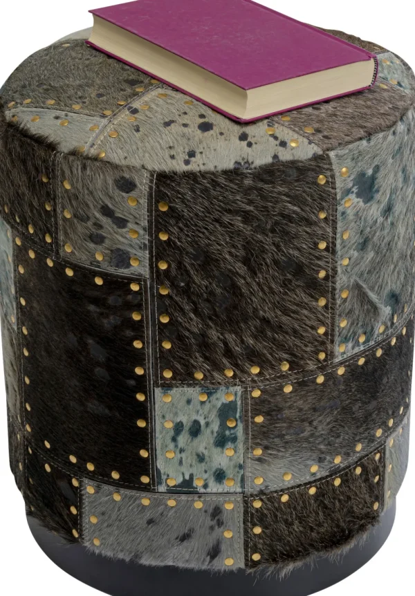 KARE Design Poef Squares Grijs Ø35cm