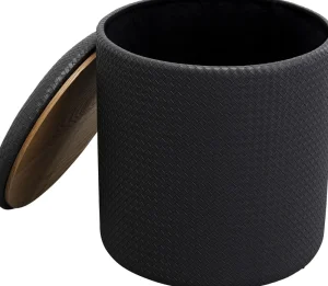 KARE Design Poef Venezia Storage Black 40cm