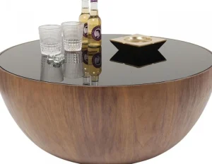 KARE Design Salontafel Tear Drups Walnoot Ø80cm