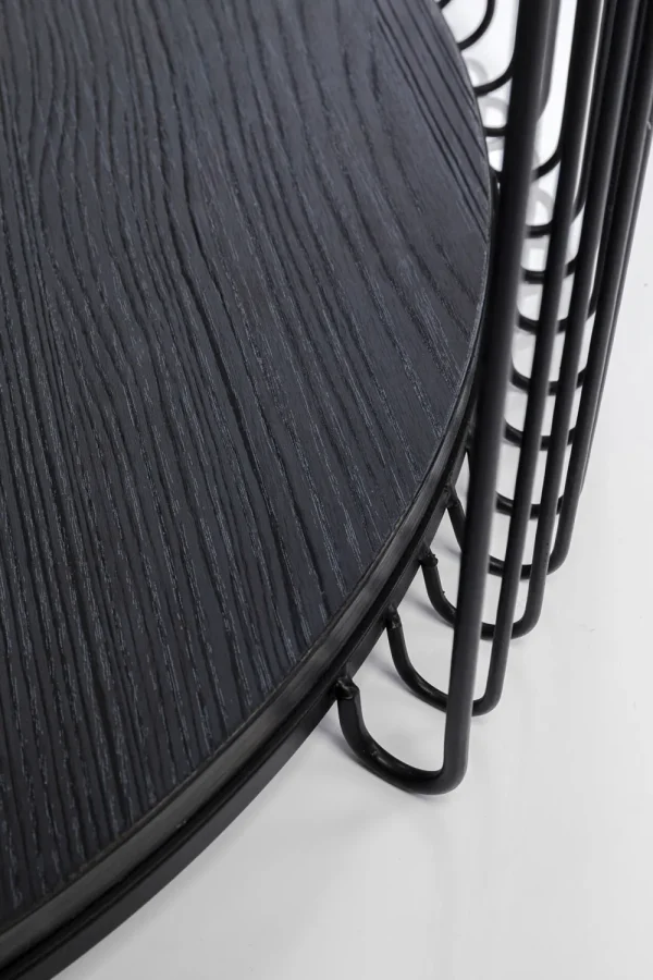KARE Design Salontafel Wire Double Black Wood (2/set)