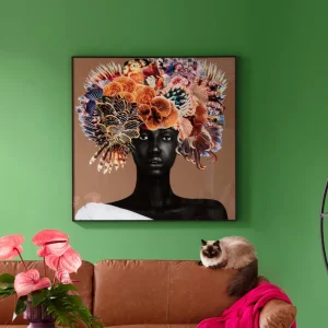 KARE Design Schilderij Flower Hair 120x120cm