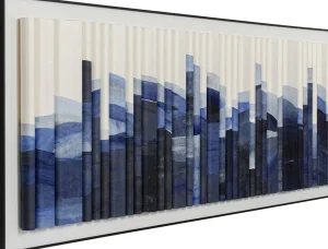 KARE Design Schilderij Shadow Skyline Blue 160x60cm