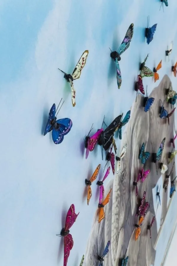 KARE Design Schilderij Touched Elephants With Butterflies 120x120cm