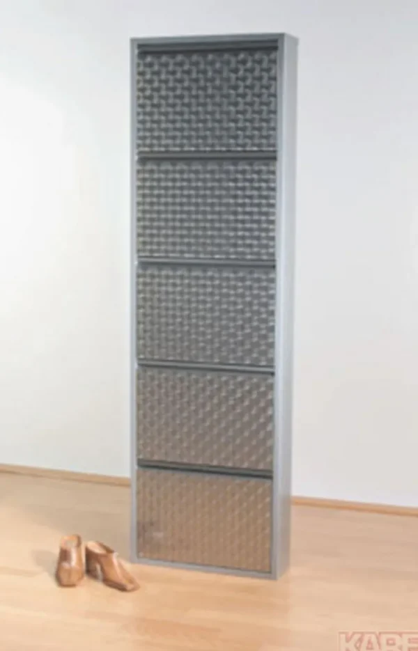 KARE Design Schoenenkast Caruso 5 Silver Brushed (MO)