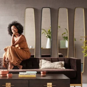 KARE Design Spiegel Clip Messing 32x117cm