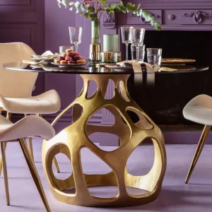 KARE Design Tafel Volcano Goud Ø120cm