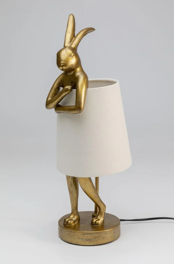 KARE Design Tafellamp Animal Rabbit Gold/White 50cm