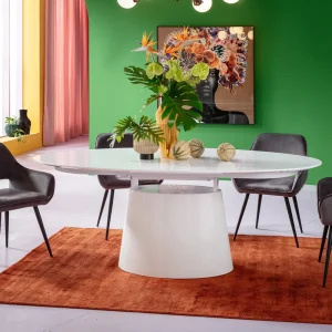 KARE Design Uitschuiftafel Benvenuto Wit 200(50)x110cm