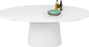KARE Design Uitschuiftafel Benvenuto Wit 200(50)x110cm