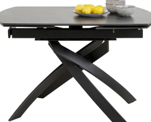KARE Design Uitschuiftafel Twist Black 120(30+30)x90cm
