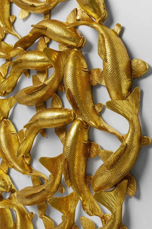 KARE Design Wanddecoratie School Of Koi Gold Ø160cm