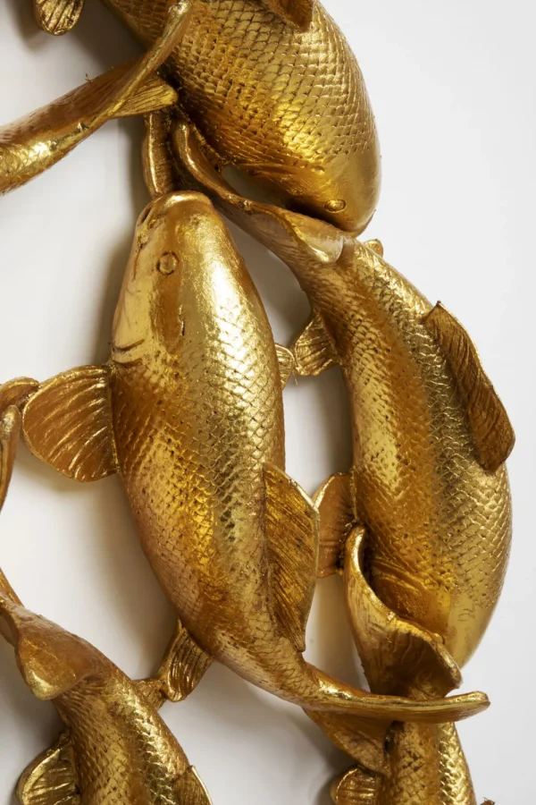 KARE Design Wanddecoratie School Of Koi Gold 102cm