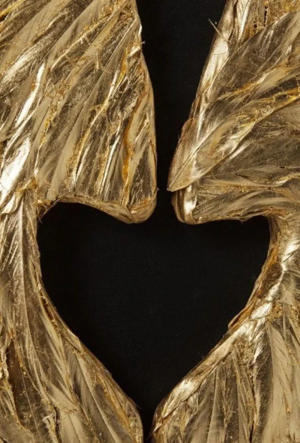 KARE Design Wanddecoratie Wings Goud-Zwart 120x120cm