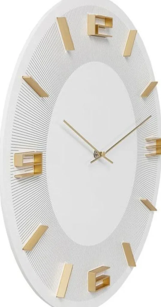 KARE Design Wandklok Leonardo Wit-Goud