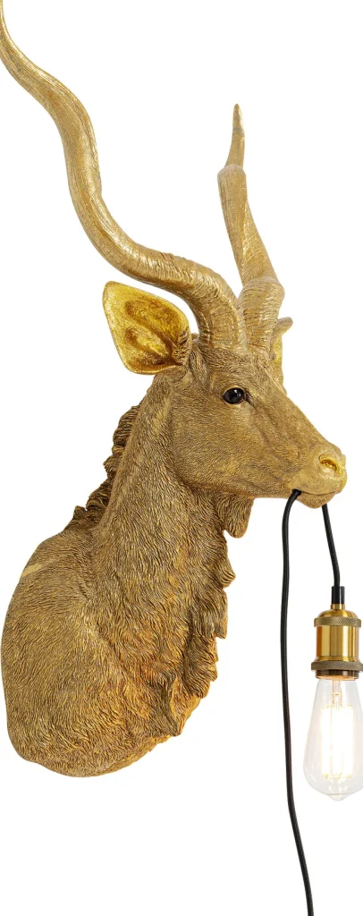 KARE Design Wandlamp Animal Goat Gold 45x74cm