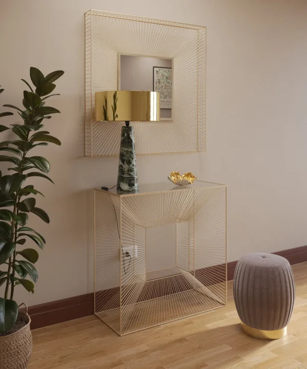 KARE Design Wandspiegel Dimension Champagne 91x91cm