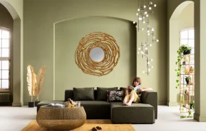 KARE Design Wandspiegel Twiggy Gold Ø121cm