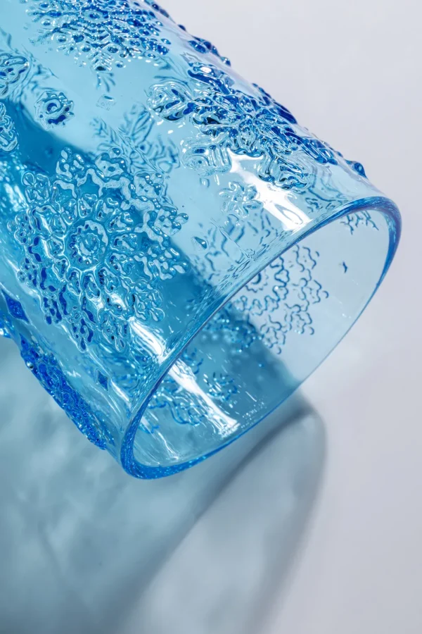 KARE Design Waterglas Ice Flowers Blue
